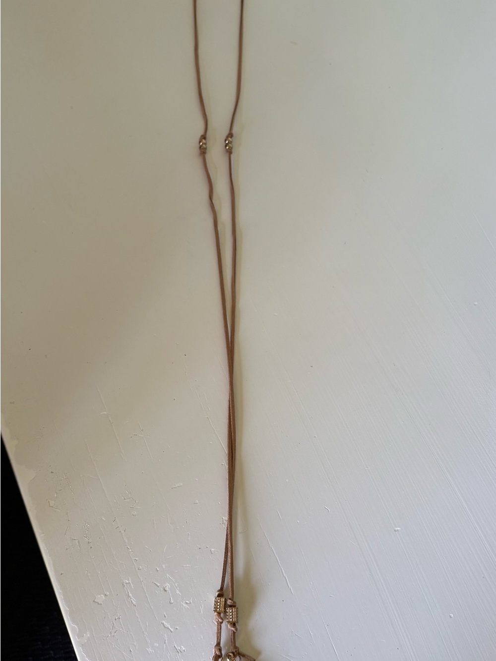 Light Brown Leather Feather Pendant Adjustable Necklace - Picture 4 of 4